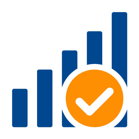Business Growth Services Icon - Bar Chart increasing over time.